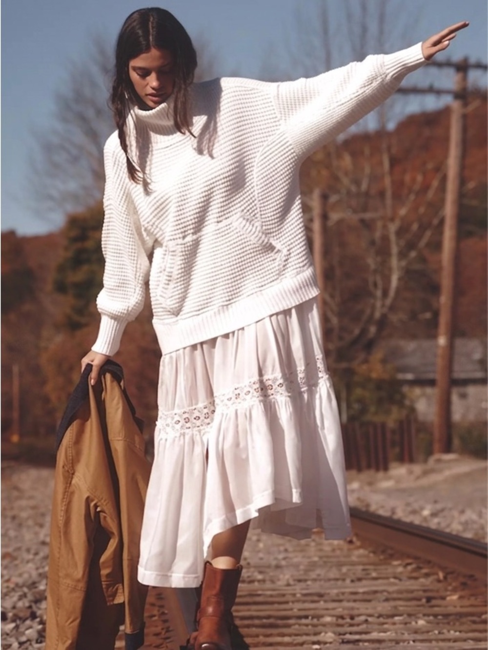 Daily Practice by Anthropologie Chunky Oversized Twofer Turtleneck Sweater Dress